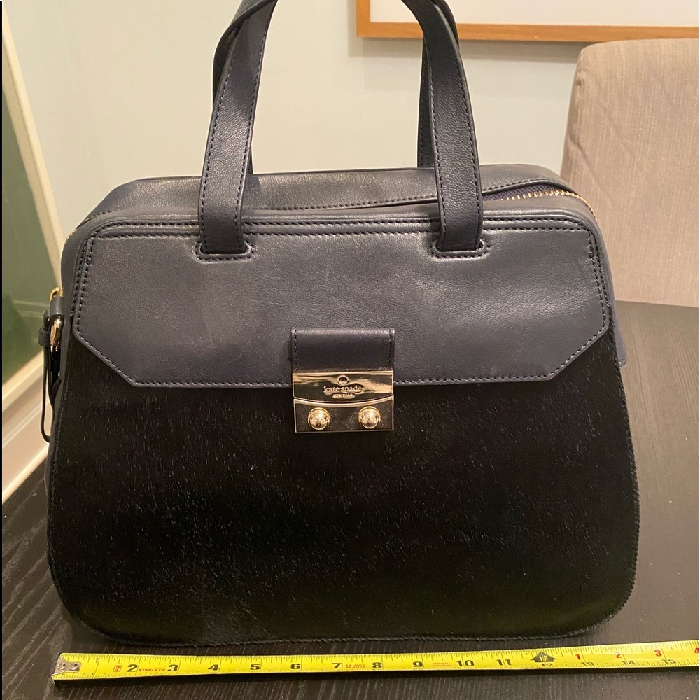 Navy Calf Hair/Leather Kate Spade Tote Satchel